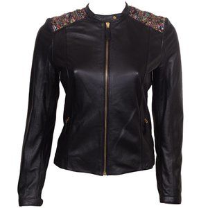 WOMEN'S BLACK MOTO LEATHER JACKET